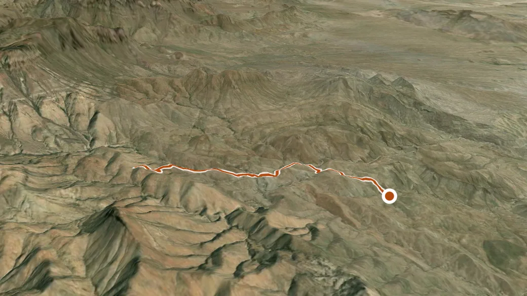 3-D terrain view of Elephant Tusk Trail