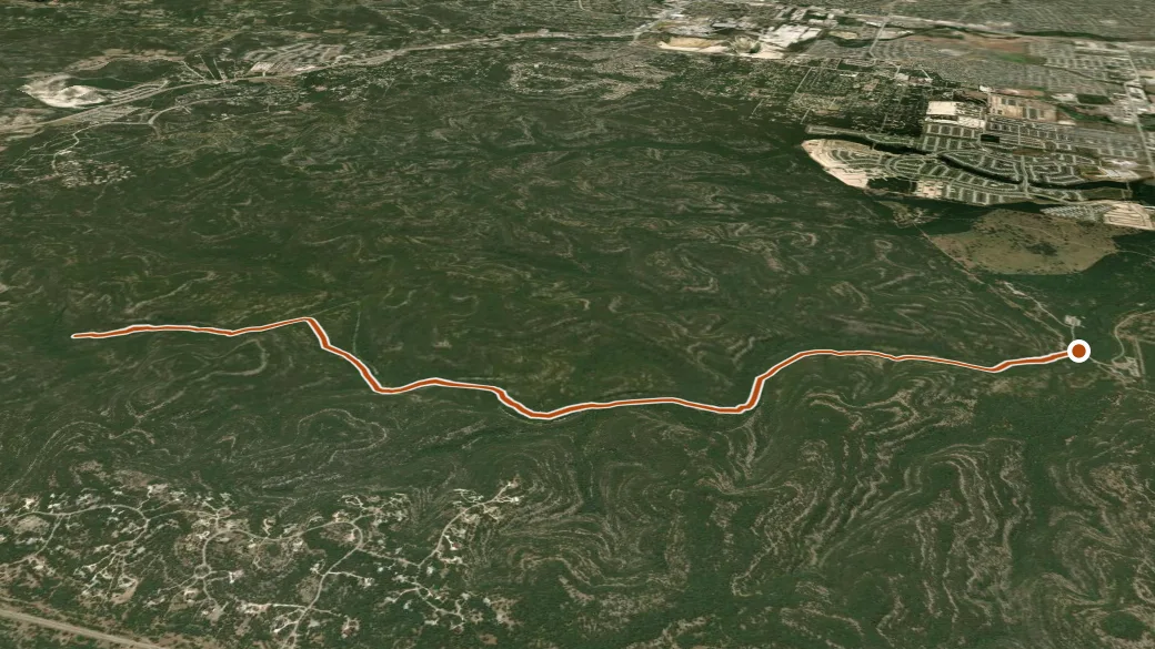 3-D terrain view of Joe Johnston Route