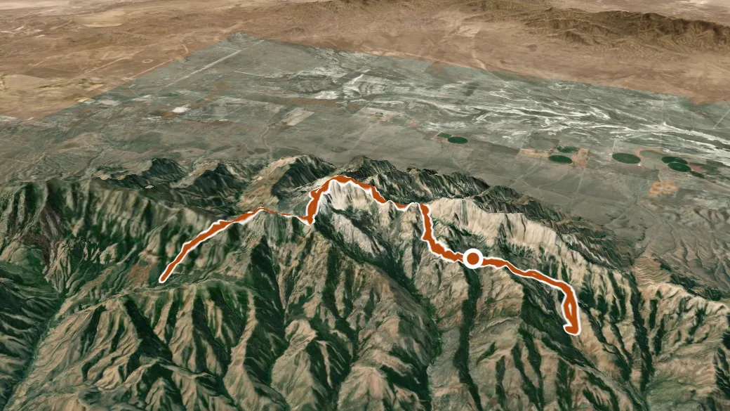 3-D terrain view of Stansbury Crest