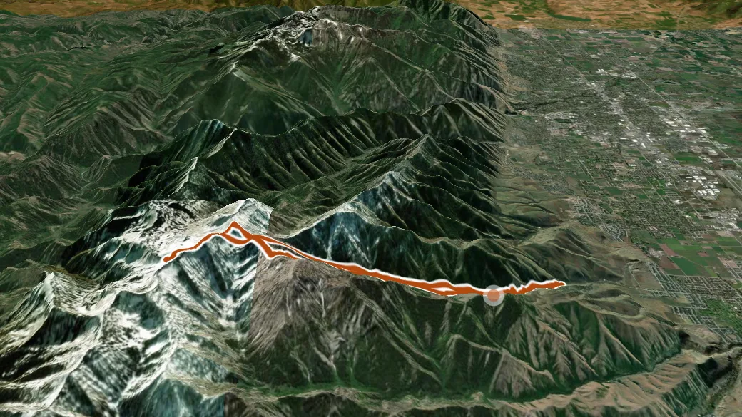 3-D terrain view of Smithfield Dry