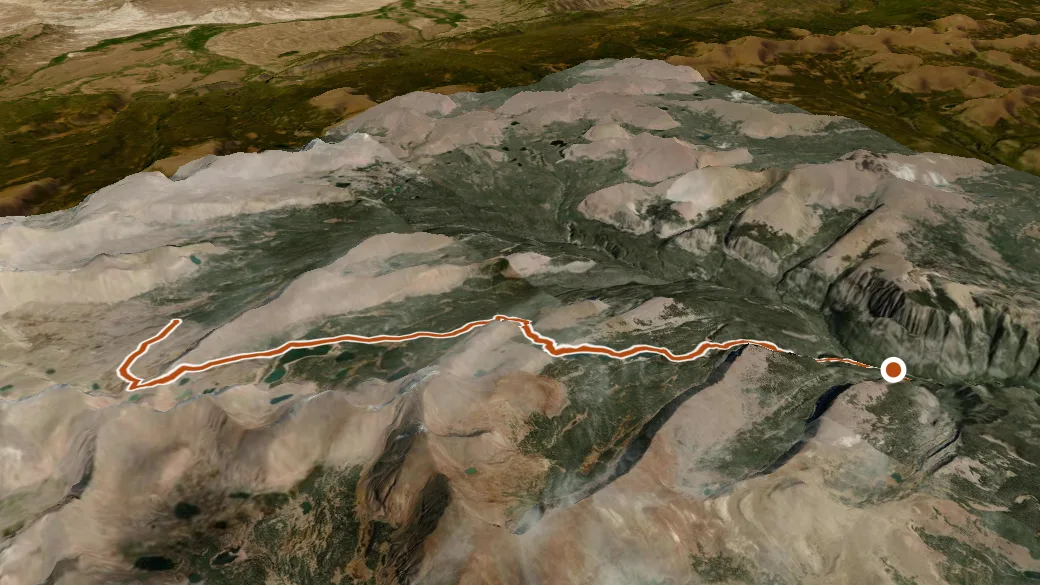 3-D terrain view of Chain Lakes-Atwood