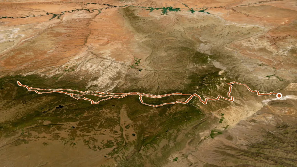 3-D terrain view of Great Western Trail