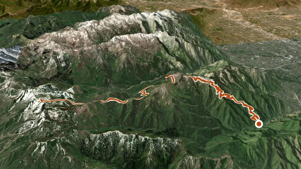 3-D terrain view of Desolation
