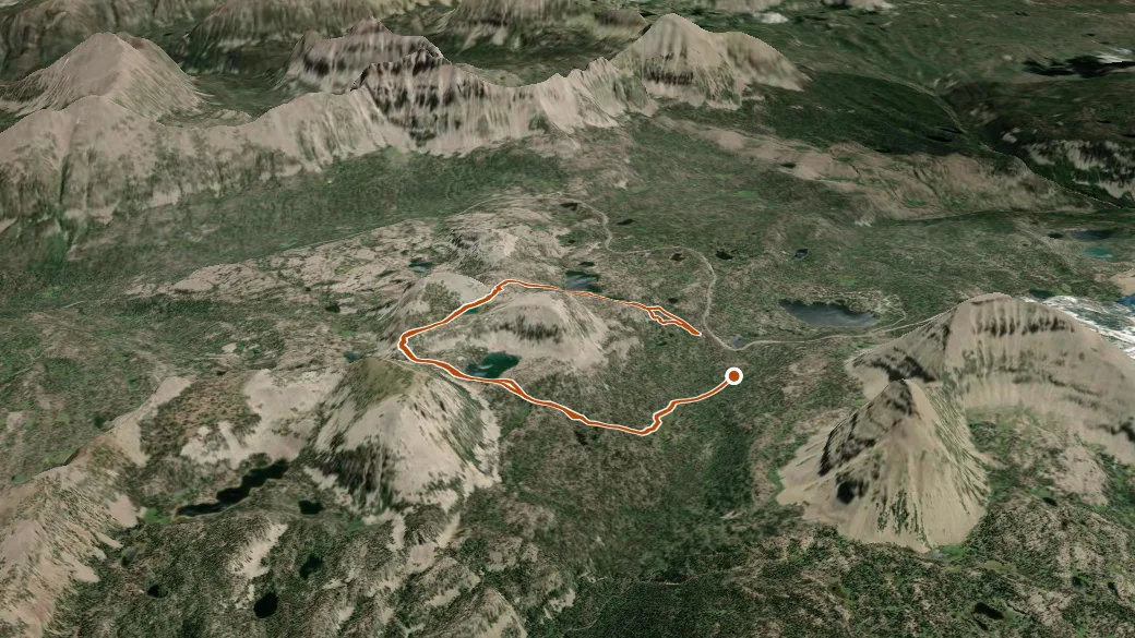 3-D terrain view of Lofty Lake Loop