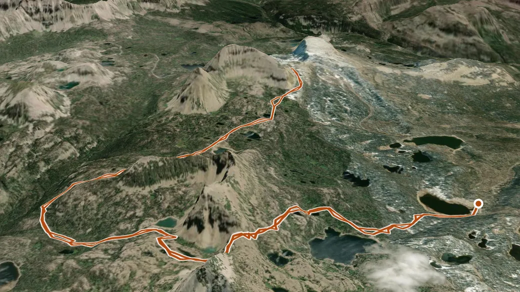 3-D terrain view of Notch Mountain