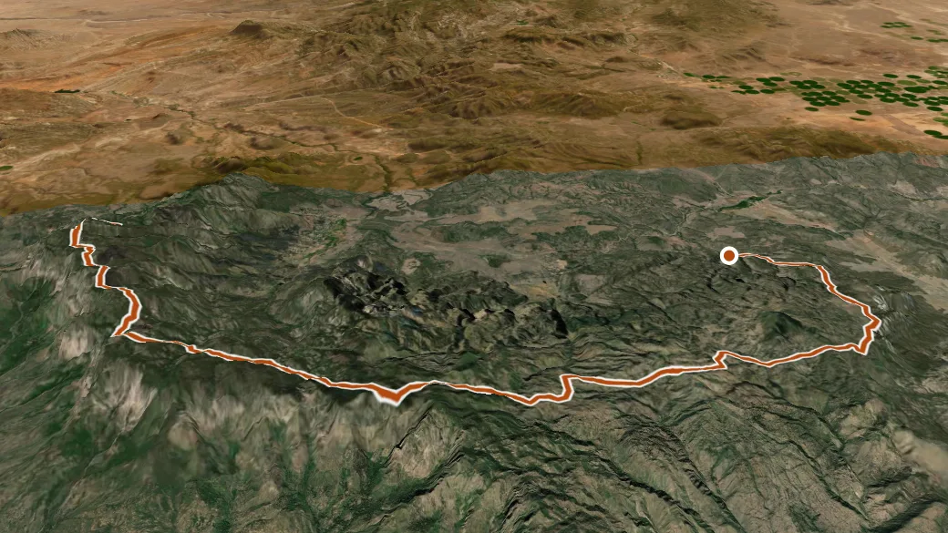 3-D terrain view of Summit Trail