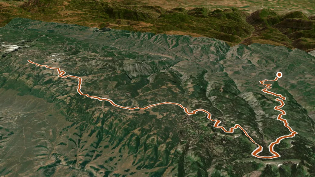 3-D terrain view of Curtis Creek Snowmobile