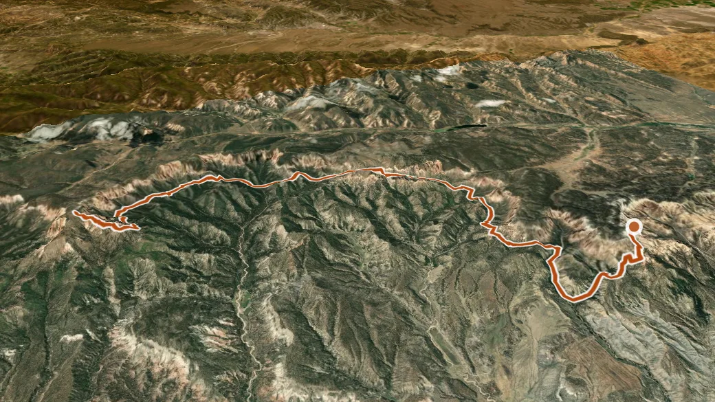 3-D terrain view of Under the Rim
