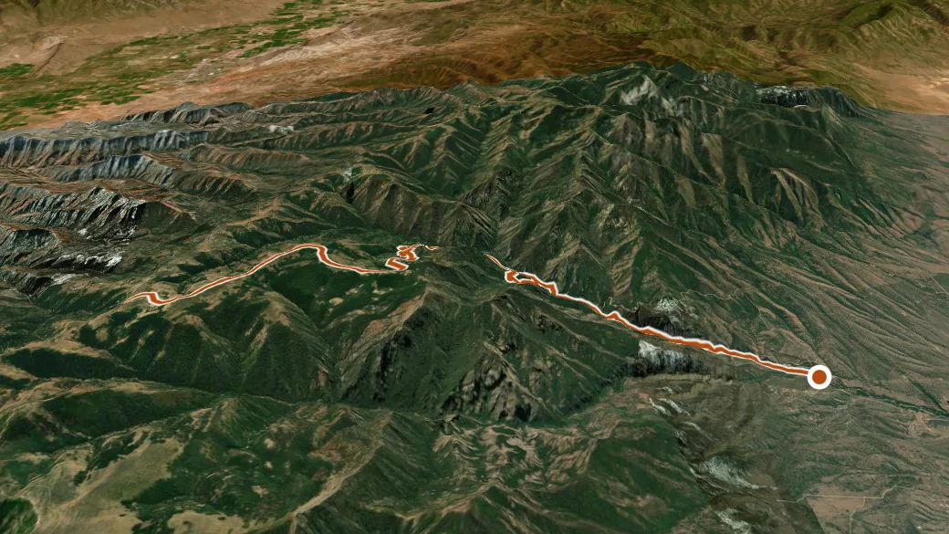 3-D terrain view of Chalk Creek