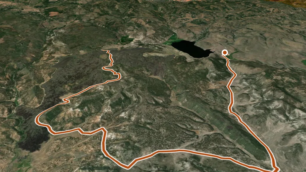3-D terrain view of Birch Spring-Pass Creek Loop
