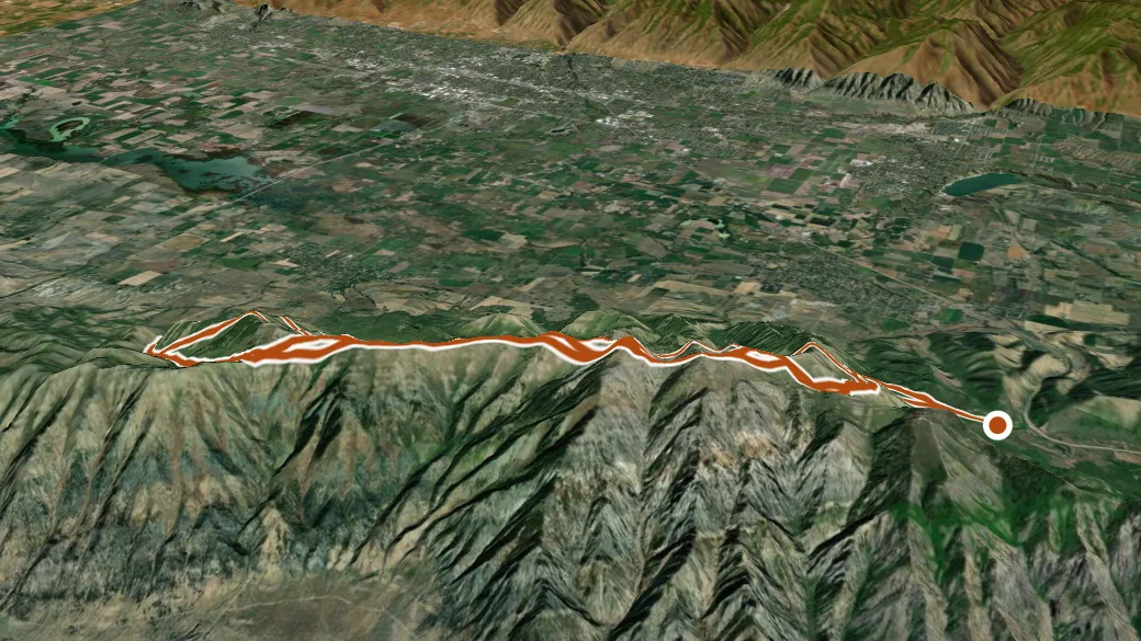 3-D terrain view of Wellsville Ridge