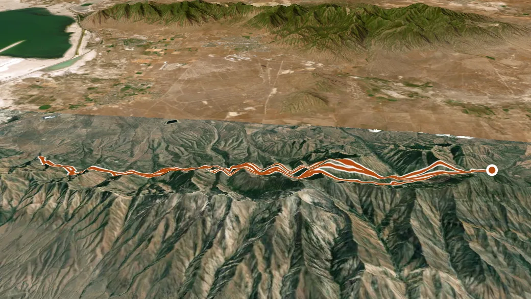 3-D terrain view of Stansbury Front