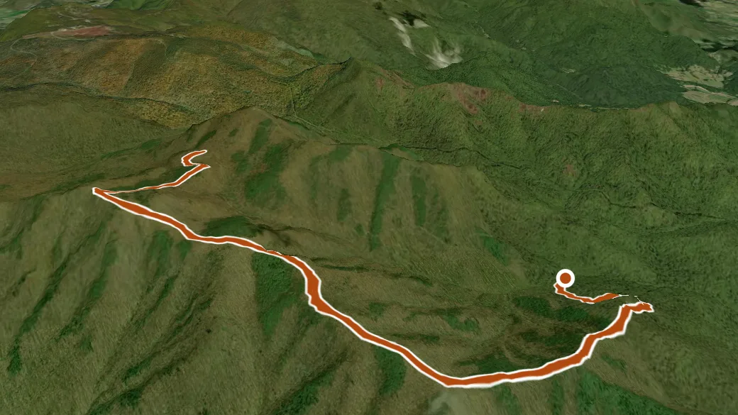 3-D terrain view of Jones Mountain Trail