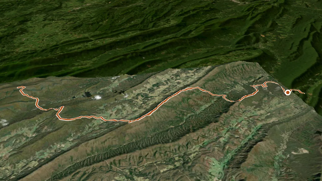 3-D terrain view of Appalachian Trail
