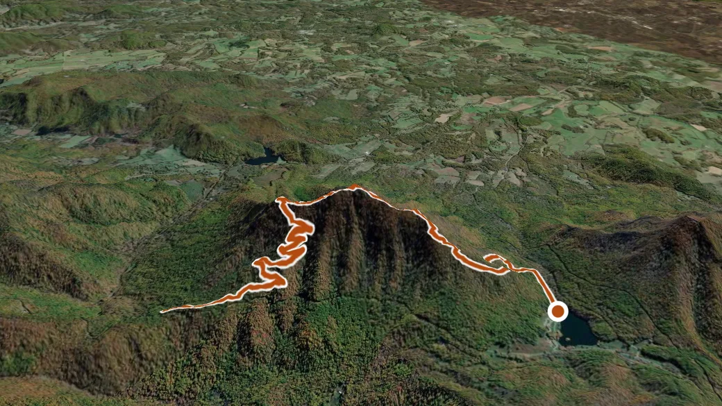 3-D terrain view of Flat Top Trail