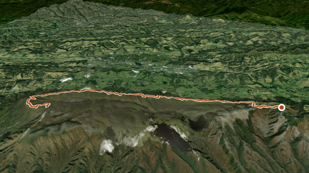 3-D terrain view of Brumley Mountain Trail