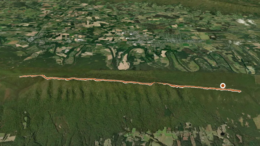 3-D terrain view of Green Mountain ATV Trail