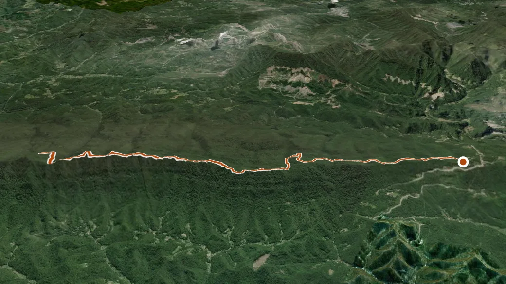 3-D terrain view of Pine Mountain State Scenic Trail - Highland Section