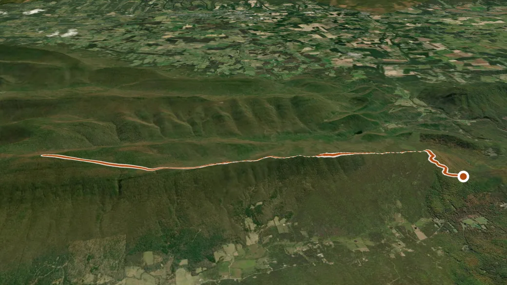 3-D terrain view of Mill Mountain Trail