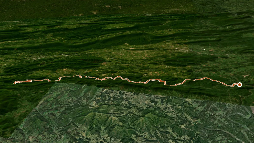 3-D terrain view of Virginia Highlands