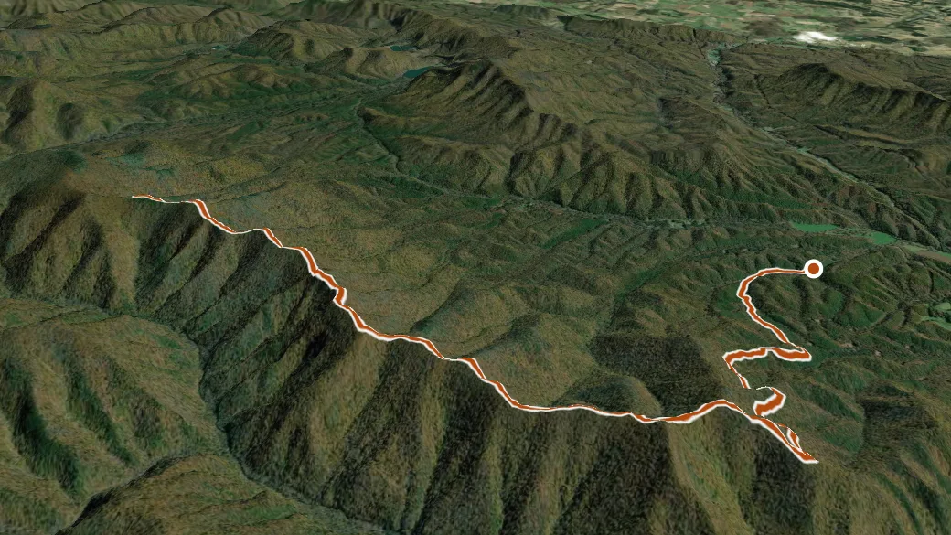 3-D terrain view of Bald Ridge