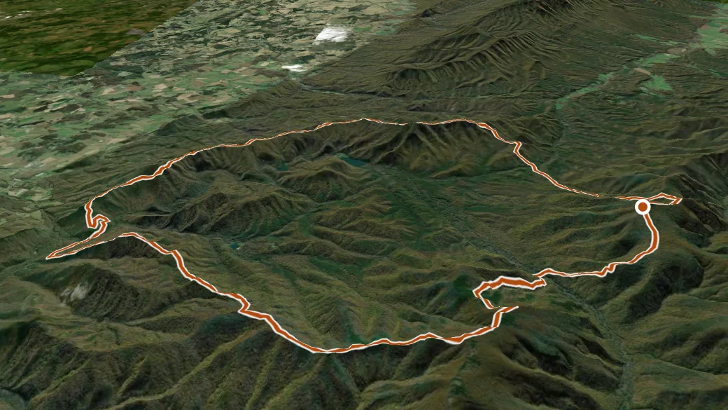 3-D terrain view of Wild Oak
