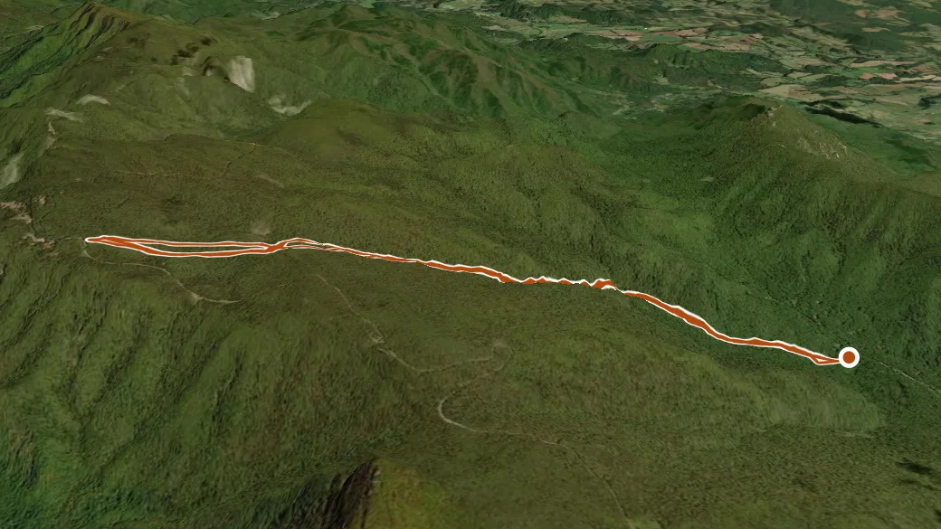 3-D terrain view of Whiteoak Canyon Trail