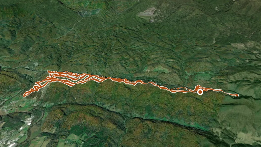 3-D terrain view of Stone Mountain Atv Trail System