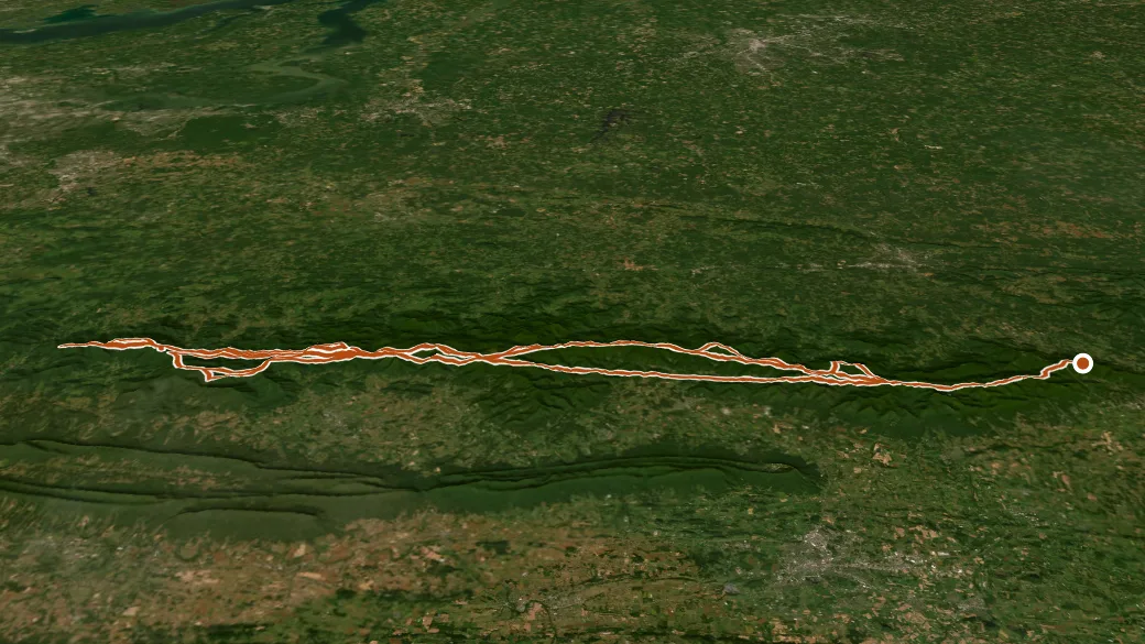 3-D terrain view of Appalachian National Scenic Trail