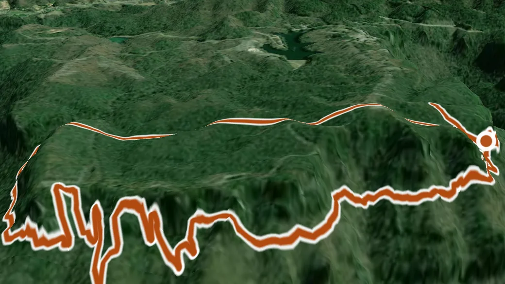3-D terrain view of Prospector