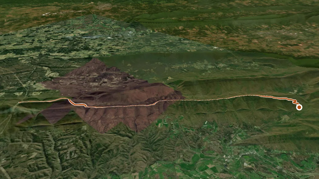 3-D terrain view of Tuscarora Trail
