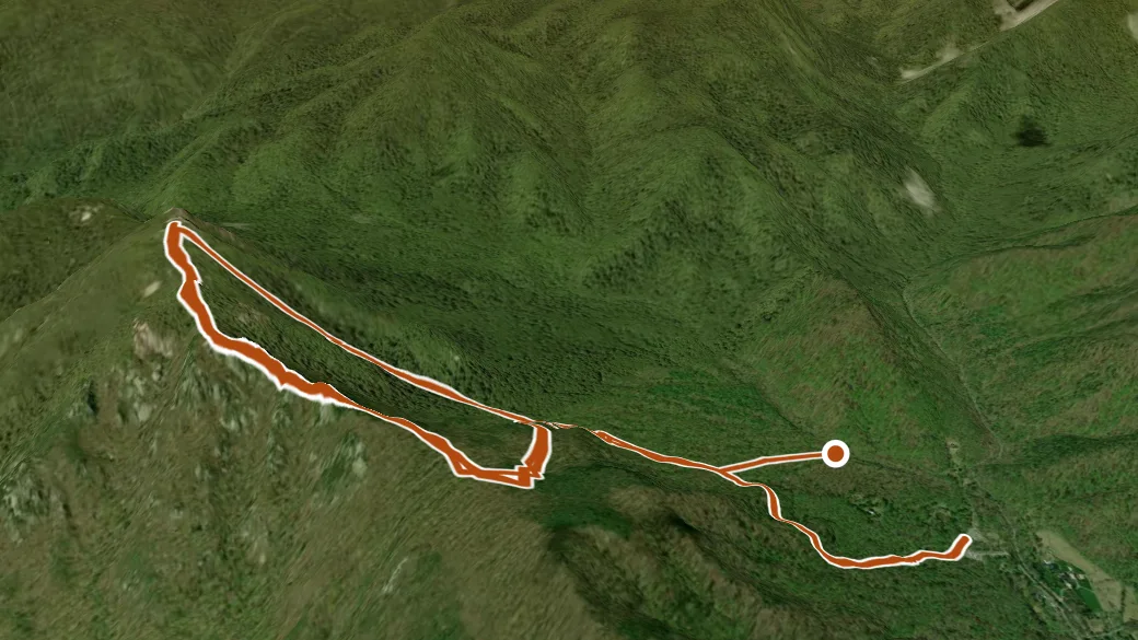 3-D terrain view of Ridge Trail