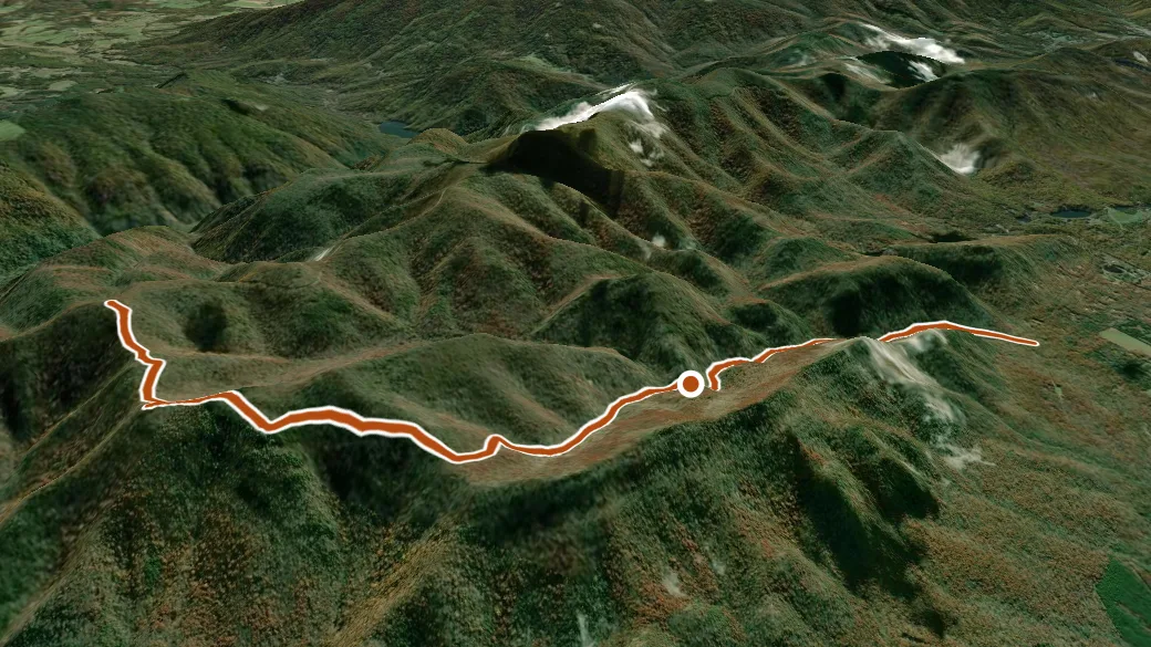 3-D terrain view of Riprap Trail