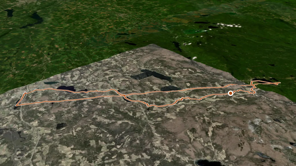 3-D terrain view of Northern Forest Canoe Trail