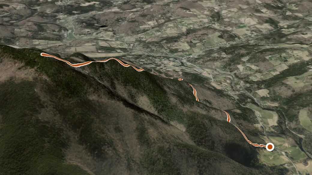3-D terrain view of Brownsville Trail