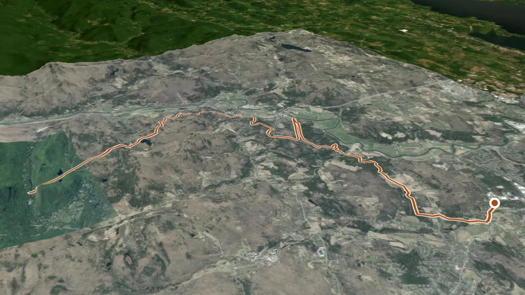 3-D terrain view of closed