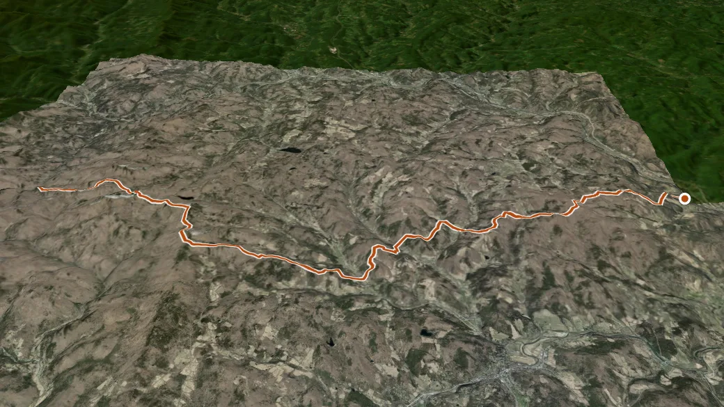 3-D terrain view of Appalachian Trail