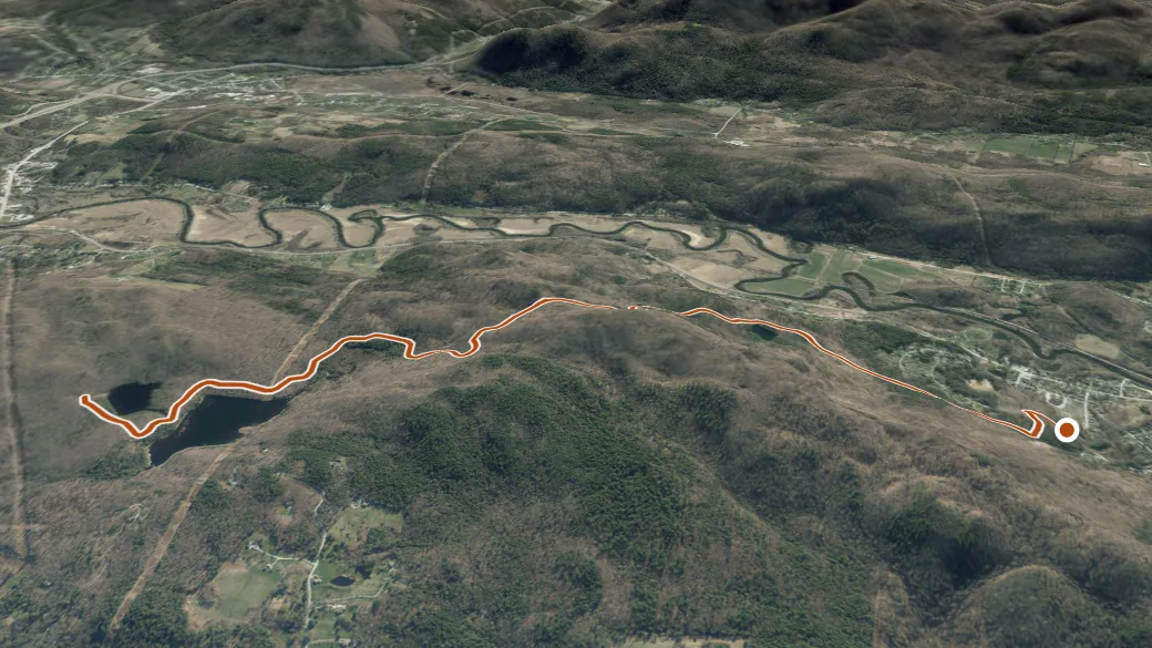 3-D terrain view of Carriage Trail
