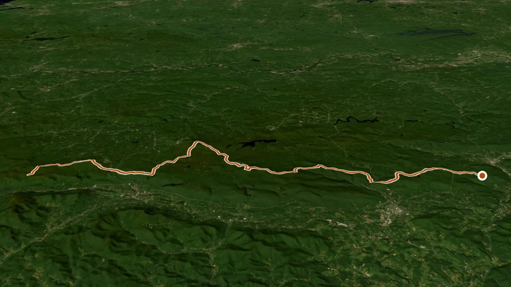 3-D terrain view of Long Trail / Appalachian Trail