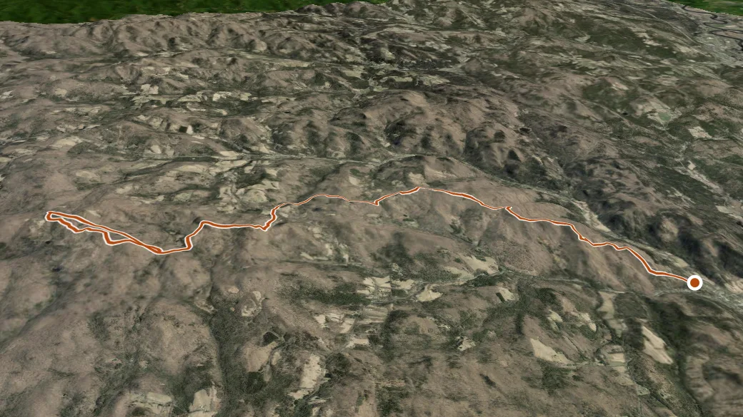 3-D terrain view of Cross Rivendell Trail
