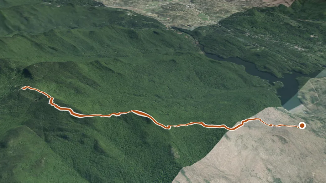 3-D terrain view of Woodward Trail