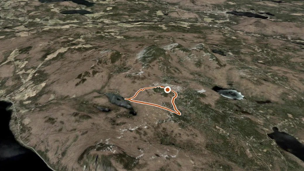 3-D terrain view of Haystack Mountain Trail