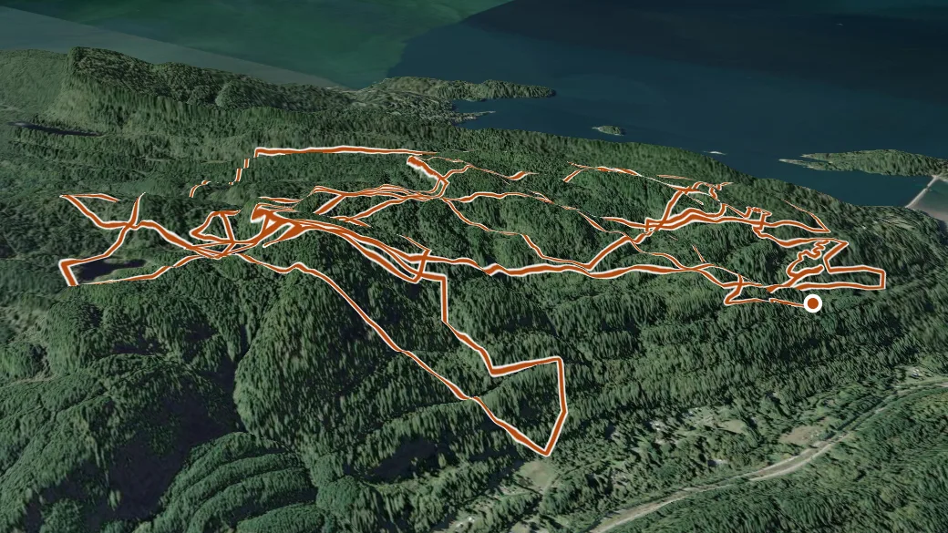 3-D terrain view of Chuckanut Mountain