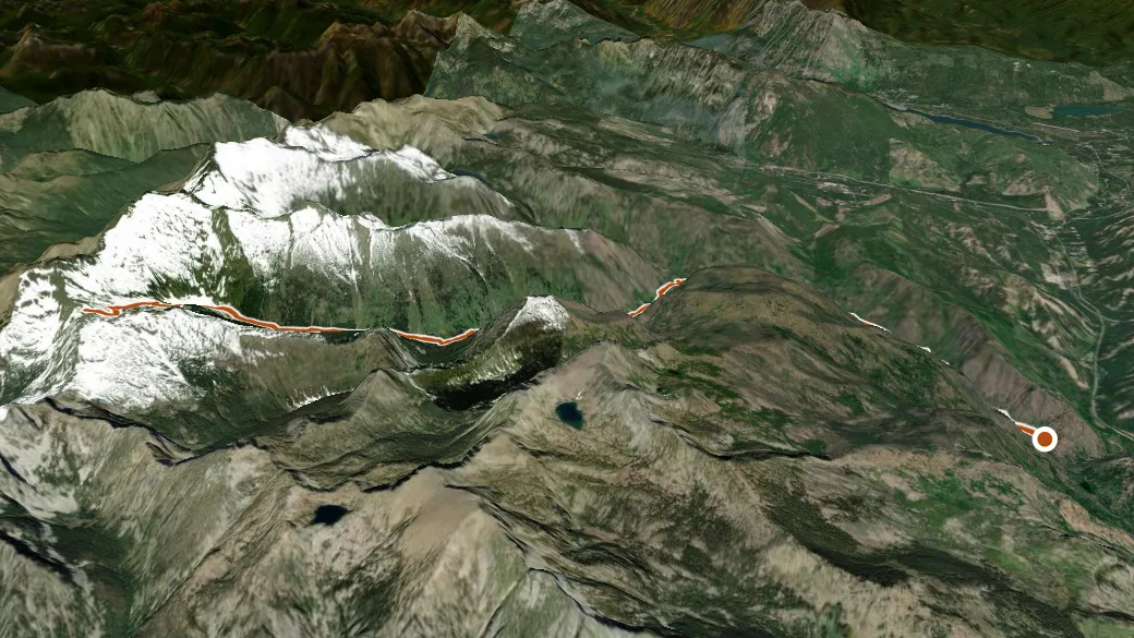 3-D terrain view of Chiwaukum Creek