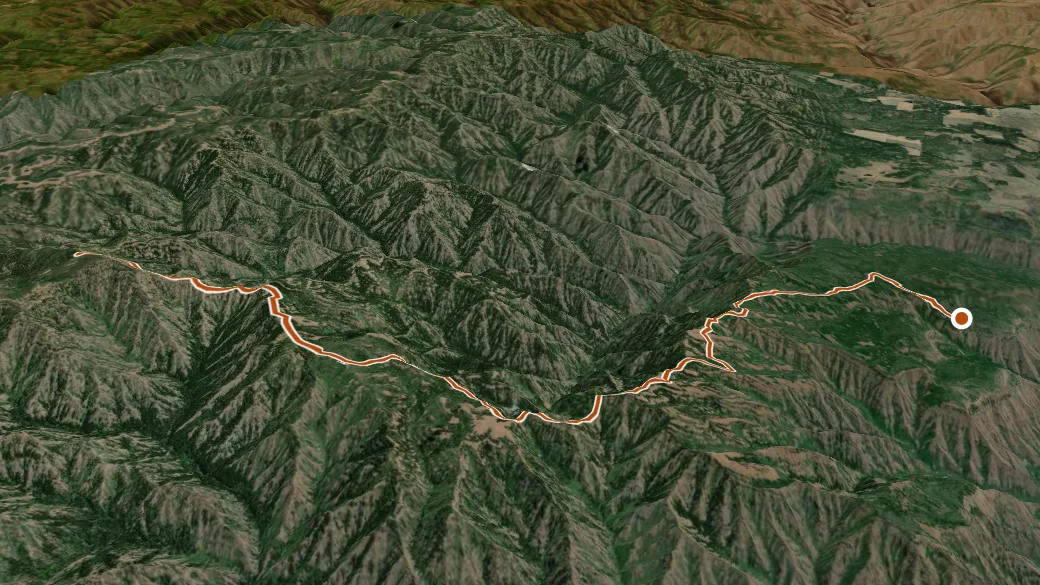 3-D terrain view of Smooth Ridge Trail