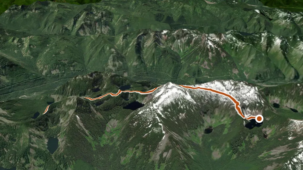 3-D terrain view of Mt Defiance