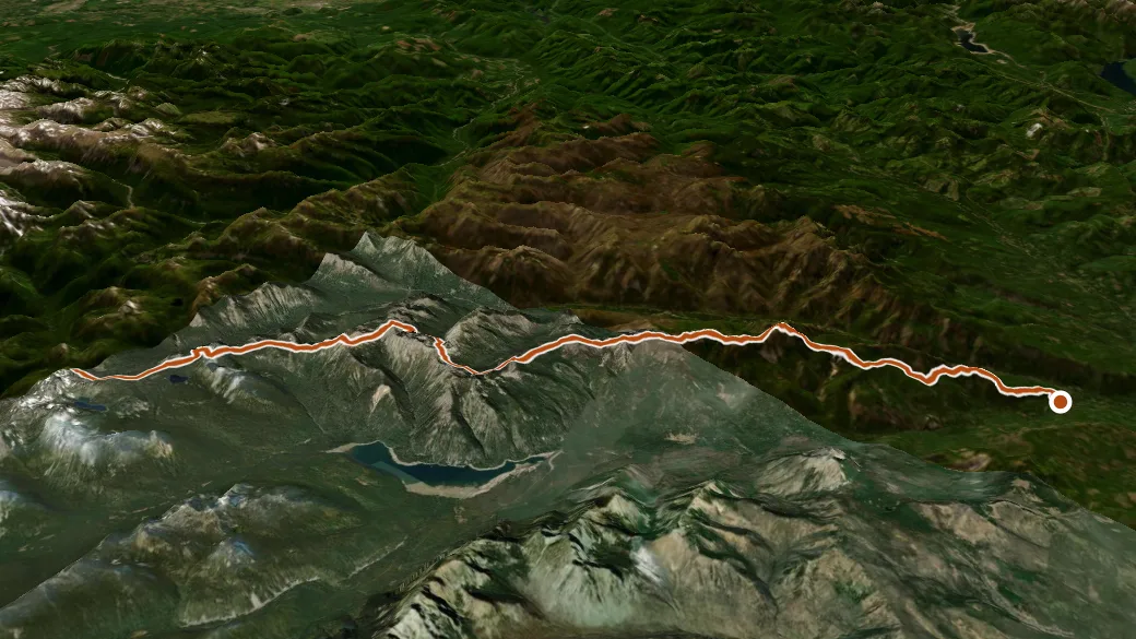 3-D terrain view of American Ridge