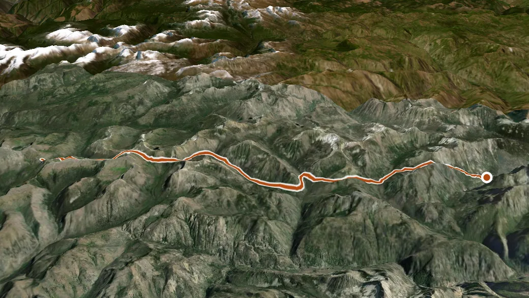 3-D terrain view of Larch Creek