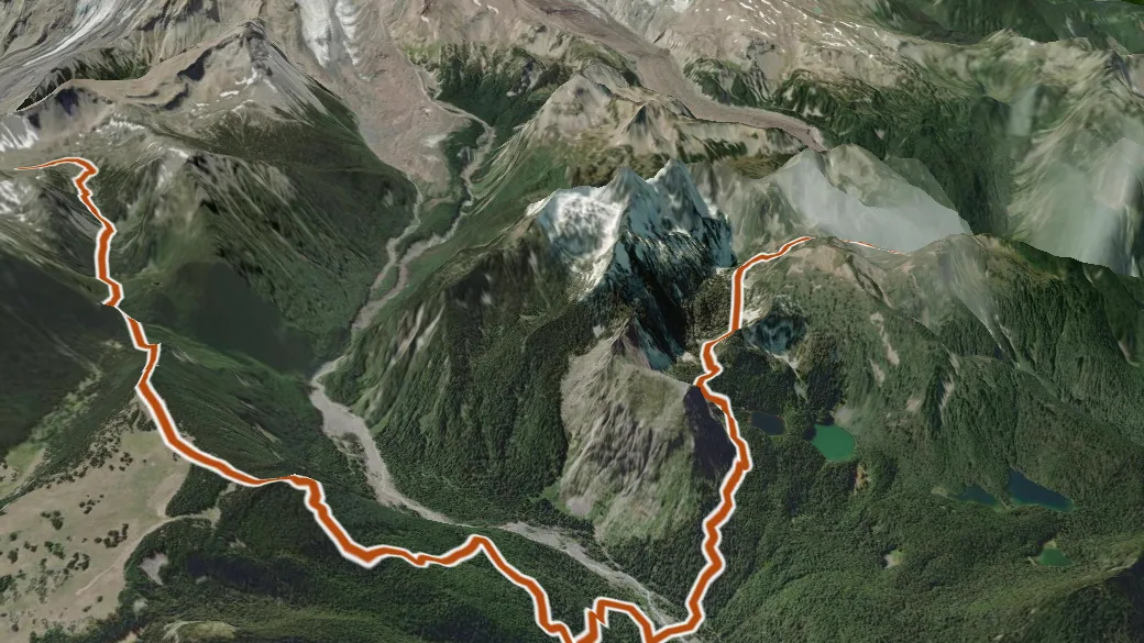 3-D terrain view of Northern Loop