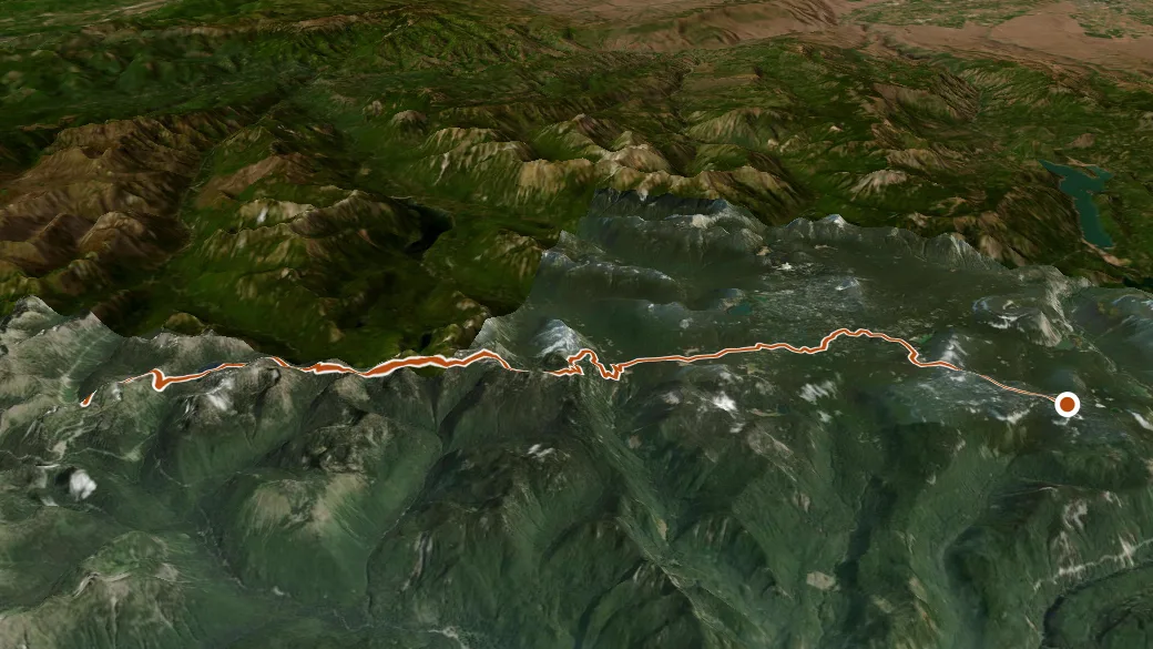 3-D terrain view of Pacific Crest - Naches_Central